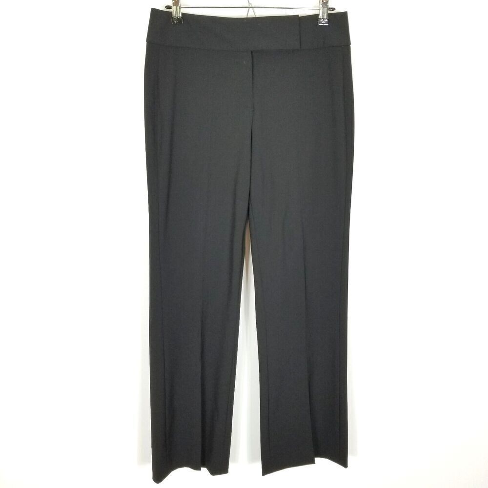 Elie Tahari Women Stretch Wool Trouser Pants Size 6 Black Office Work